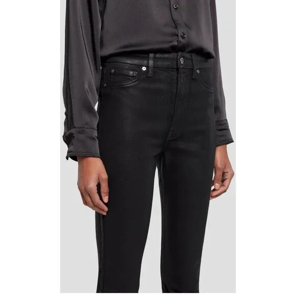 7 For All Mankind Women's Size 27 Black Ultra High Rise Skinny Boot Jeans NWT - Picture 4 of 12